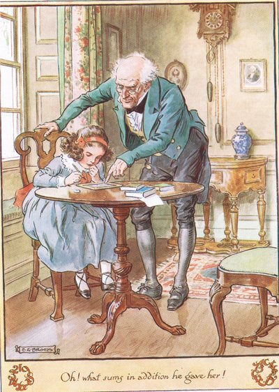 La lección de matemáticas, ilustración de 